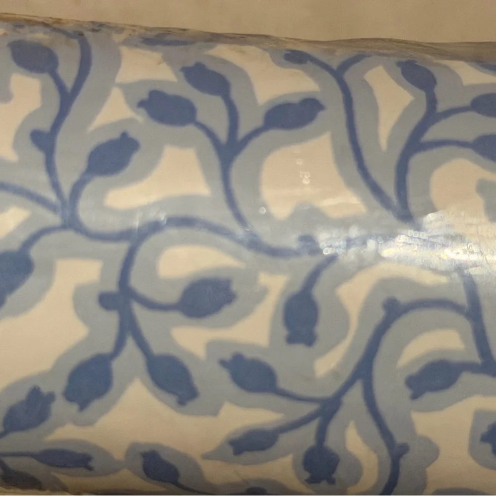 Vintage Waverly Blue and White Leaf Design Wallcovering made in USA